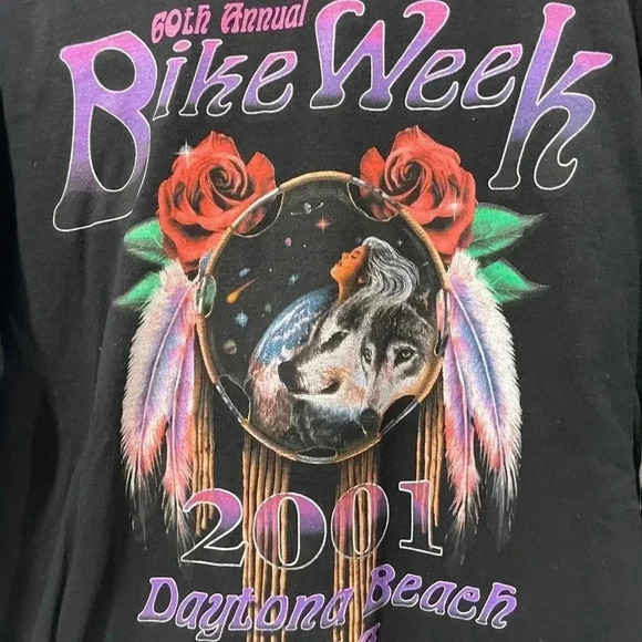 60th Anniversary Daytona Beach Bike Week 2001 Biker Shirt - Picture 9 of 9